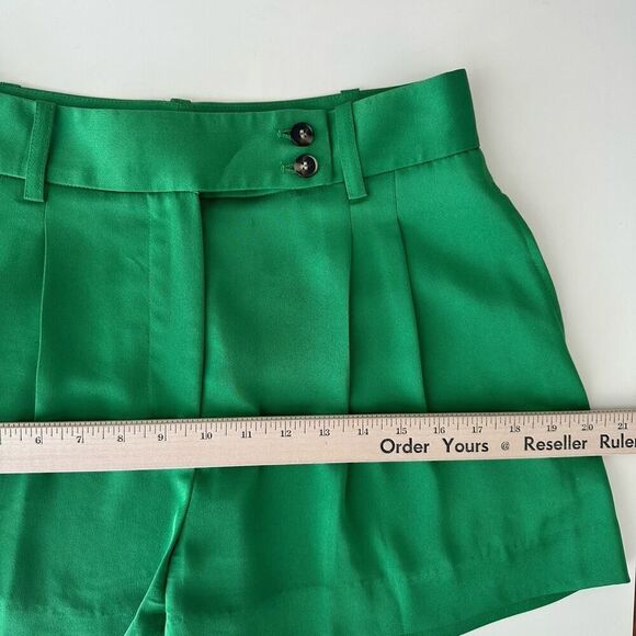 REISS Shorts Womens 4 US Green High Waist Pleated Sofie Old Money Quiet Luxury - Picture 12 of 15